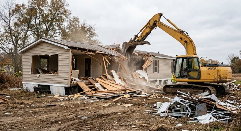 Double Wide Demolition in Sacramento, CA