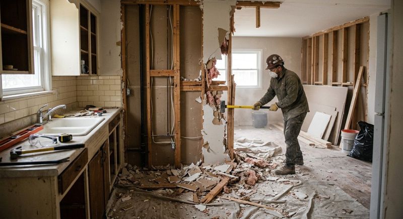 Kitchen Wall Demolition in Bergen County, NJ