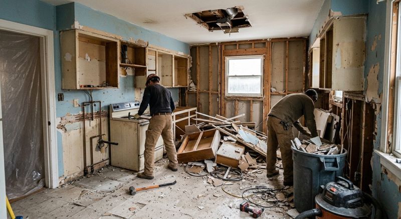 Kitchen Wall Demolition in Bergen County, NJ